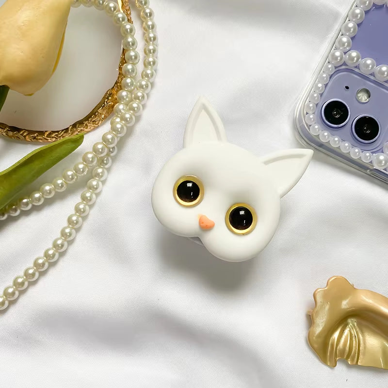Pop Phone Holder Finger 3D Grip Sockets Grips Tok Cute Cat Makeup Mirror Phone Stand Adhesive Portable Ring