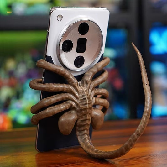 Alien Phone Holder, Creative Decorative Phone Holder Ornament Science Fiction Thriller Movie Facehugger Phone Holder Halloween