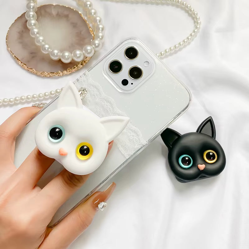 Pop Phone Holder Finger 3D Grip Sockets Grips Tok Cute Cat Makeup Mirror Phone Stand Adhesive Portable Ring