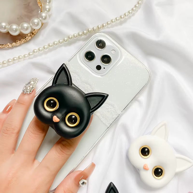 Pop Phone Holder Finger 3D Grip Sockets Grips Tok Cute Cat Makeup Mirror Phone Stand Adhesive Portable Ring