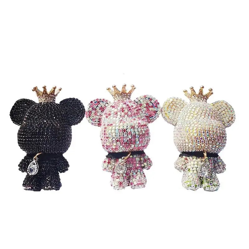 Creative Crown Diamond Cute Bear Car Air Outlet Aromatherapy Lasting Light Fragrance Car Interior Conditioning Air